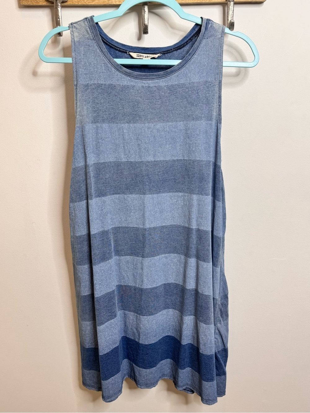 Billabong Blue Striped Casual Tank Top